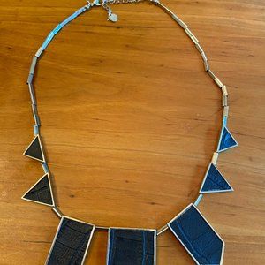House of Harlow Black Snakeskin Statement Necklace